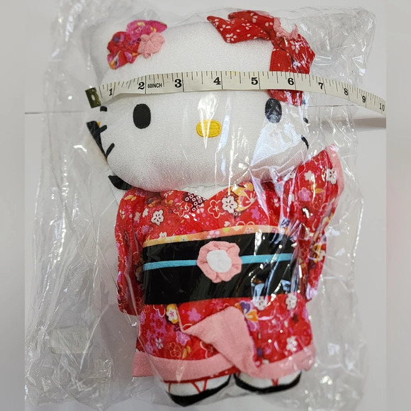 NWT, Hello Kitty, Red Plush Toy Chirimen Japanese Doll Girlhoodcore Stuff Toy - Picture 4 of 11